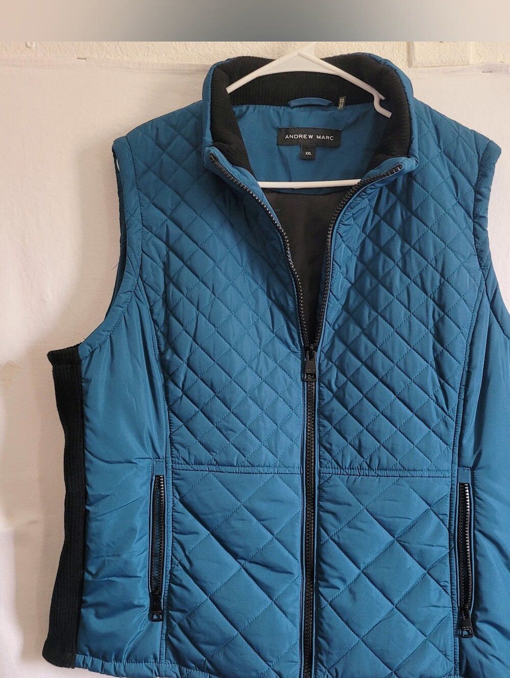 Andrew Marc Teal Quilted Sleeveless Puffer Vest
